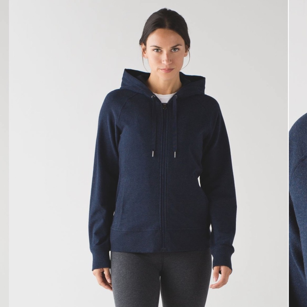 Lululemon Women’s Split Hoodie Heathered Naval Blue Sz10
